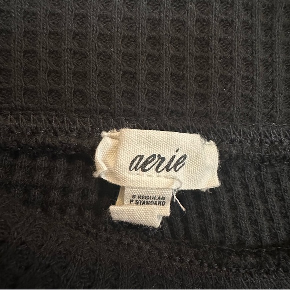 Aerie waffle pull on flare pants black size small - Picture 4 of 6